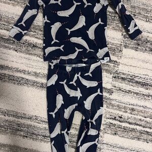 GAP Kids Whale Print Pajama Set - Navy and Gray